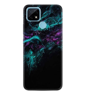 Realme C21 Kılıf Desenli Silikon Abstract Green 1302