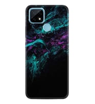 Realme C21 Kılıf Desenli Silikon Abstract Green 1302