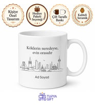 Minimal Memleket Tasarımlı Kupa Bardak - Özel Tasarım Hediye Bardak