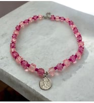 Leylan Takı Kadın Pembe Kristal Madalyon Kolye