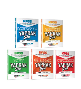 Yediiklim Yayınları 2026 KPSS Ortaöğretim Ön Lisans Yaprak Test Seti 5 Kitap