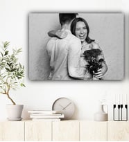 Kişiye Özel Fotoğraflı Karakalem Tasarımlı Kanvas Tablo