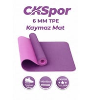 Profesyonel TPE Yoga Matı 6 mm – Kaymaz Taban Çift Katmanlı Spor Matı (Mor)