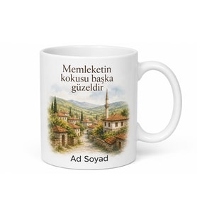Kişiye Özel Anne Memleketi Baskılı Kupa Bardak İsimli Hediye