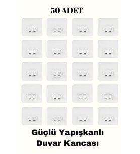 Kendinden Yapışkanlı Kancalar Banyo Duş Rafı Kancası 50 ADET