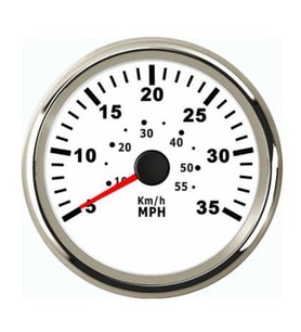 SÜRAT GÖSTERGESİ 35MPH 12/24v ÇAP 85mm BEYAZ TEKNE YAT 