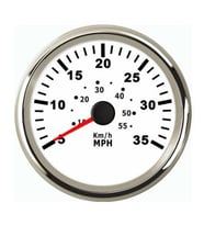 SÜRAT GÖSTERGESİ 35MPH 12/24v ÇAP 85mm BEYAZ TEKNE YAT 