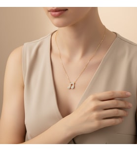 STİL İNCİSİ/XUPING JEWELRY MÜZİK DESEN ZİRKON TAŞLI KOLYE (Altın Rengi)