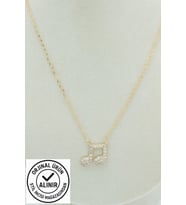 STİL İNCİSİ/XUPING JEWELRY MÜZİK DESEN ZİRKON TAŞLI KOLYE (Altın Rengi)