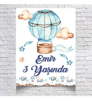 Balon Temalı Doğum Günü Afişi 35X50 cm