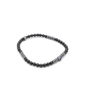 Hakiki Doğal Oniks ve Obsidyen Taşlı Bileklik