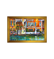 Manzara Temalı Kanvas Tablo 80 x 110 cm Gold Çerçeve