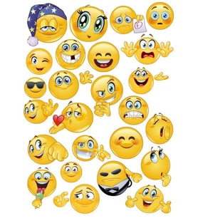 Emoji Sticker Set 15 Parça Telefon, Tablet, Defter, Laptop Sticker