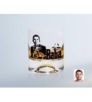 BK Gift Kişiye Özel Renkli Baskılı Godfather Baba Tasarımlı Viski Bardağı-2 (Beyaz)