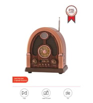 Torima D-58 Kahverengi Nostalji Radyo Kablosuz Bluetooth Hoparlör (Kahverengi Koyu)