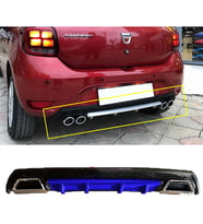 Dacia Sandero Mavi Difüzör Çiftli Kare Egzoz Görünümlü D Tip Difizör
