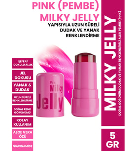 Procsin Procsın Milky Jelly Doğal Görünüm Dudak ve Yanak Renklendirici Allık Pembe (Pink) 5 gr