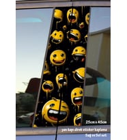 smiley gülen yüzler sticker yan kapı direk kaplama 2li sol sağ takım yapıştırma