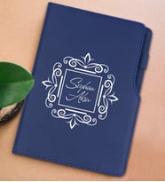 BK Gift Kişiye Özel İsimli Lacivert Termo Deri Not Defteri 15x21cm-1