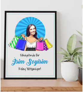 Kendin Tasarla Nihayetinde Kolay Yetişmiyor Karikatürlü Siyah 21x30 Çerçeve oh939