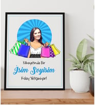 Kendin Tasarla Nihayetinde Kolay Yetişmiyor Karikatürlü Siyah 21x30 Çerçeve oh939
