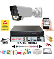 1 li Sesli Araç İnsan Yüz Tanımalı Hareket Algılayan 5 MP Lens 9 Warm Led Gece Renkli Kamera Seti 5909WS