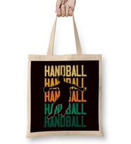 Retro Handball Player Handballer Ball Sports Team Coach Game Bez Çanta Uzun Saplı