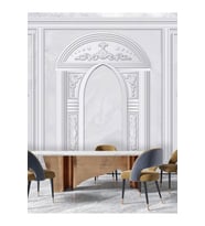 Dreamwall Mermer Çerçeve Desenli Isı Ve Ses Yalıtımlı Sağlıklı Tekstil Duvar Kağıdı (Gri)