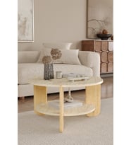 İskandinav Orta Sehpa 72 cm, Raflı Bohem