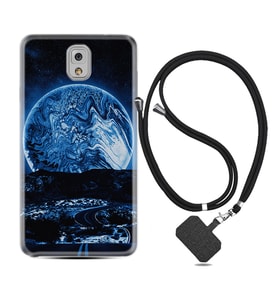Samsung Note 3 4 5 8 9 20 Ultra 10 Lite Kılıf Boyun Askılı Silikon Mavi Gece 1605