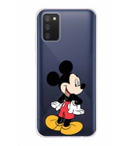 Samsung Galaxy A02s  Kapak Mickey Mouse Tasarımlı Şeffaf Silikon Kılıf