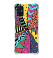 PrintiFy Samsung Galaxy M31s Uyumlu Retro Color 4 Baskılı Şeffaf Köşe Korumalı Antişok Kılıf