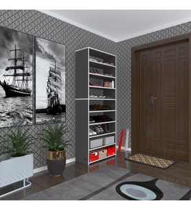 Kenzlife ayakkabılık goya gri 180*70*30 arkalıksız ayakkabı ofis dolabı iki bölme