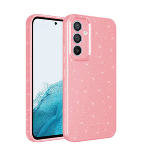 Vendas Samsung Galaxy A35 Kılıf Kamera Korumalı Simli Lüks Zore Koton Kapak (Pembe)