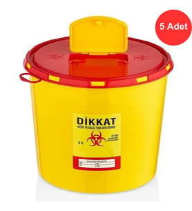 Tıbbi Atık Kovası 5 Litre x 5 Adet  -  Güvenli ve Dayanıklı