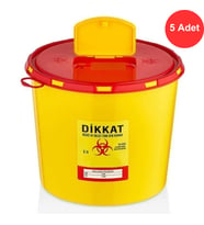 Tıbbi Atık Kovası 5 Litre x 5 Adet  -  Güvenli ve Dayanıklı