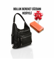 ANNELER GÜNÜNE Özel Bereket CÜZDAN HEDİYELİ Kadın Rahat Çok Yönlü Yumuşak Deri Hem Sırt çantası hem El ve Omuz Çantası-Bolluk Bereket Cüzdanı Hediye (Turuncu)