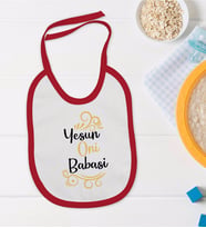BK Kids Yesun Oni Babası Tasarımlı Kırmızı Bebek Mama Önlüğü-1