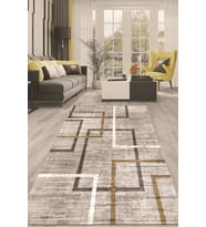 Dijital Kaymaz Taban Yıkanabilir Modern Renkli Salon Halısı Mutfak Halısı Yolluk ND-HT-673 (Krem)