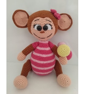 Sevimli Maymuş Amigurumi Organik Oyuncak
