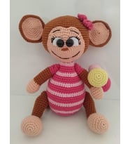Sevimli Maymuş Amigurumi Organik Oyuncak