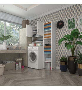 Kenzlife çamaşır makinesi dolabı hayzummaksmdf byz 180*096*55 % 100 mdf full mdf banyo kiler çift kapaklı arkalıklı (Karışık)