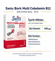 Swiss Bork Multi Cobalamin B12 Çilek Aromalı Sprey 20 ml