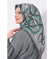 Lesscarves LS2209 Desenli Pamuk İpek Eşarp 90x90 cm