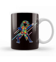 Autism Awareness Ribbon Dabbing Puzzle Support Autistic Kupa Bardak Porselen