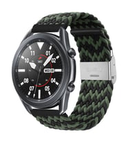 Samsung Galaxy Watch Gear S2 3 41mm 42mm Active 2 40mm 44mm Kordon Metal Klipsli (Siyah-Yeşil)