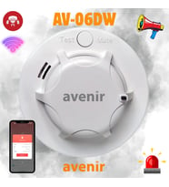 AV-06DW Wifi Kablosuz Akıllı Duman Dedektörü Yangın Alarmı 90db Sesli Pilli (Parlak Beyaz)