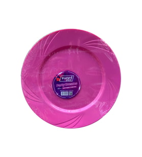 Kullan At Parti Davet Sunum Servis Plastik Sert Mika Tabak - 26 Cm. - Pembe - 6 Adetlik Paket