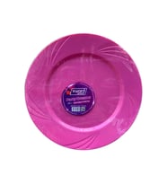 Kullan At Parti Davet Sunum Servis Plastik Sert Mika Tabak - 26 Cm. - Pembe - 6 Adetlik Paket