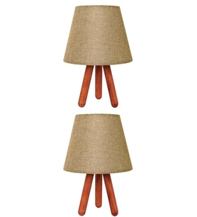 2'li Kilim Tripod Abajur (Kahverengi)